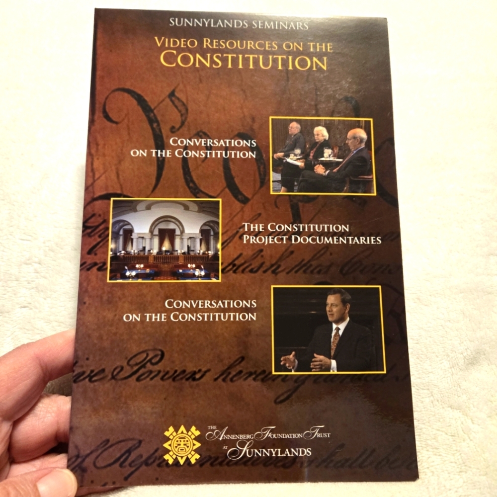 Sunnylands Seminars Video Resources on the Constitution Three Disc Set 2008